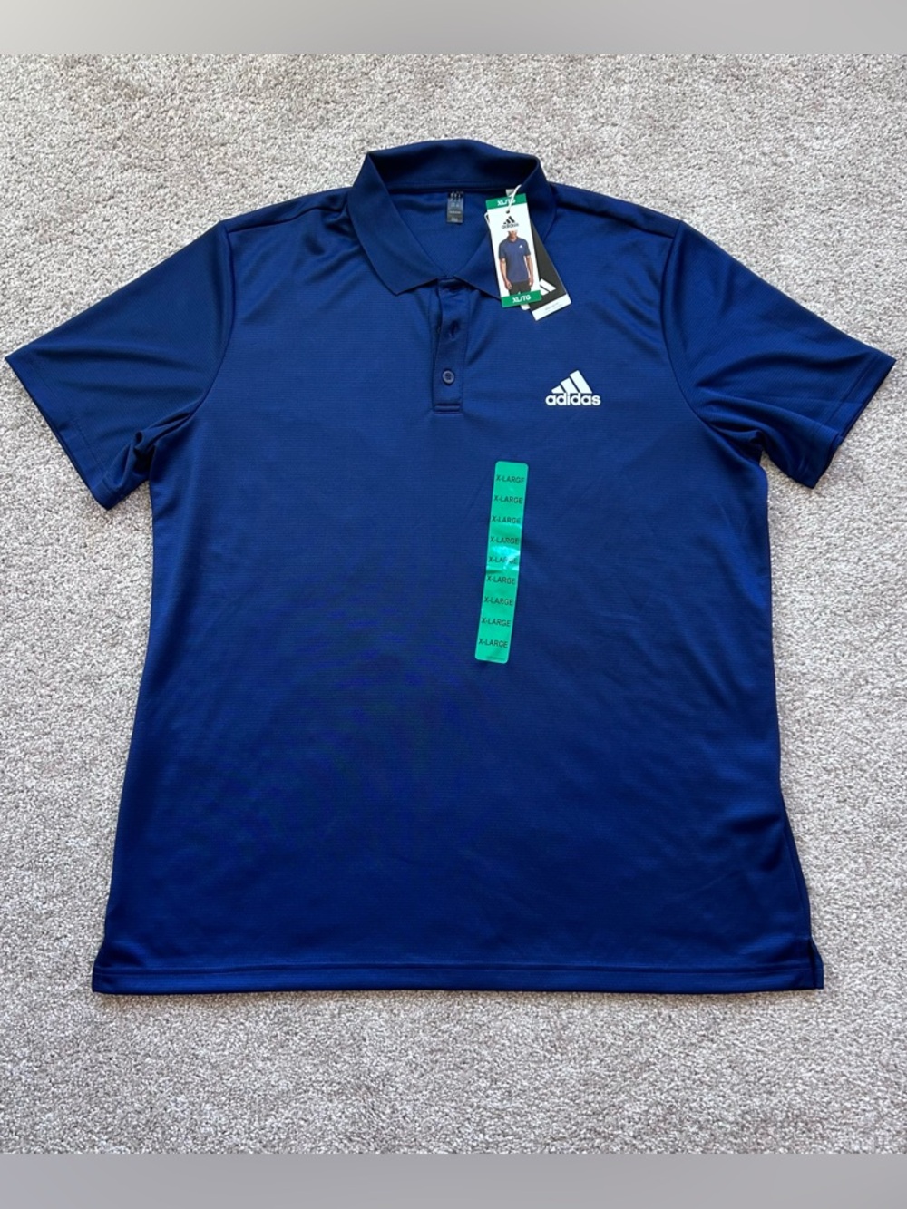 NWT Adidas Men's D2M Polo Shirt XL Dark Blue Navy Performance Golf IB8236